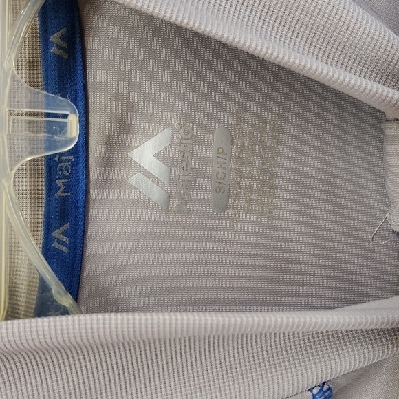 MAJESTIC boys small 1/4 zip pullover gray with blue accent great condition - Picture 4 of 6